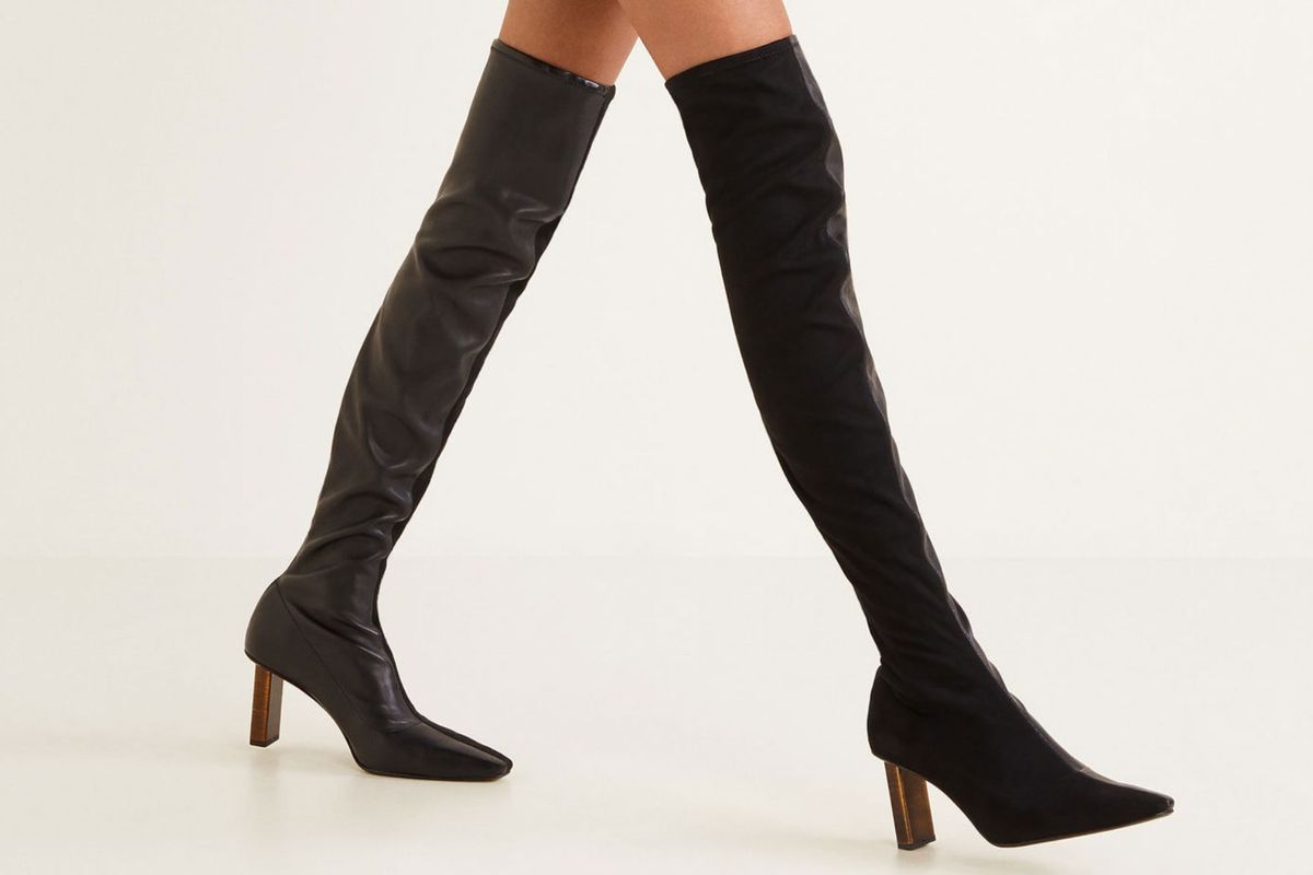 asos design kera pointed thigh high boots