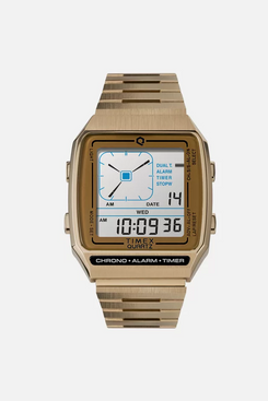 Q Timex Reissue Digital LCA Stainless-Steel Watch