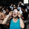 People View The American Solar Eclipse In Manhattan