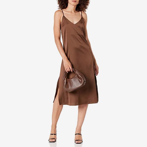 Drop Ana Silky V-neck Midi Slip Dress