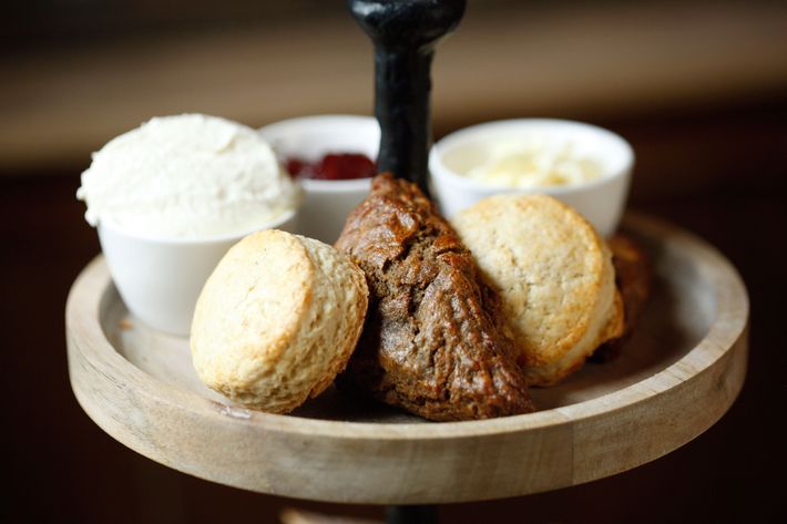 The buckwheat scone is made with apple and crème fraîche.