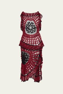 Diotima Crochet Flounce-Trim Dress