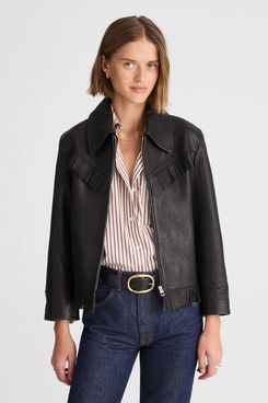 Alexa Chung for Madewell Ronnie Leather Fringe Jacket