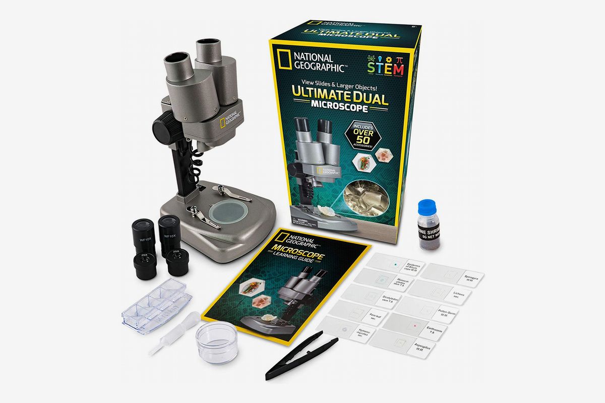 USB Digital Camera 40X-1000X Dual Light Glass Lens All-Metal Student Lab Microscope 