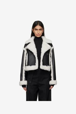 Stand Studio Black & Off-White Kristy Faux-Shearling Jacket