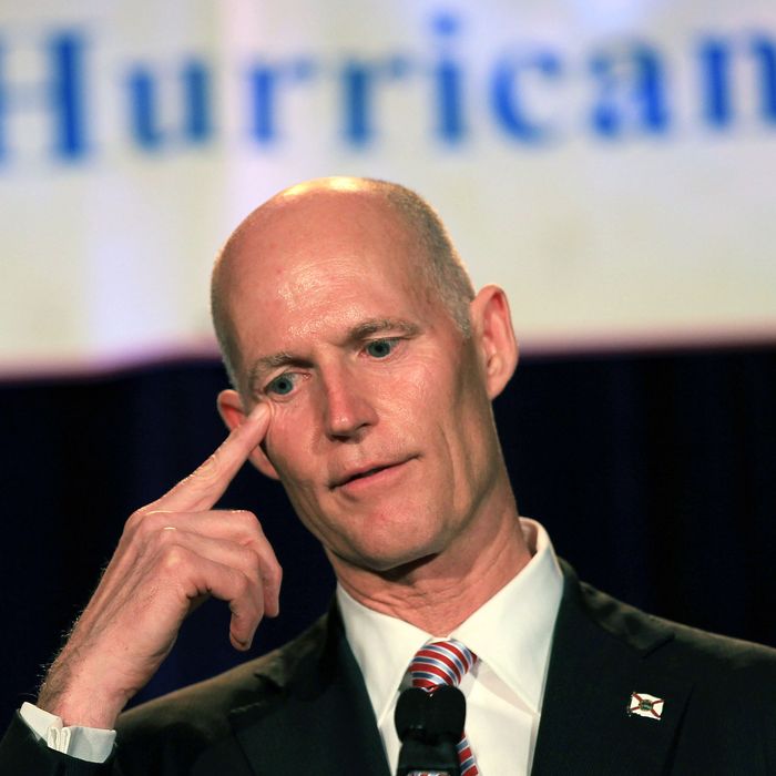 FORT LAUDERDALE, FL - MAY 18: Florida Governor Rick Scott speaks during the Governor’s Hurricane Conference General Session at the Broward County Convention Center on May 18, 2011 in Fort Lauderdale, Florida.The conference was established to focus on the challenges caused by hurricanes and tropical events unique to Florida. Hurricane season in the Atlantic begins June 1st and ends November 30th (Photo by Joe Raedle/Getty Images)