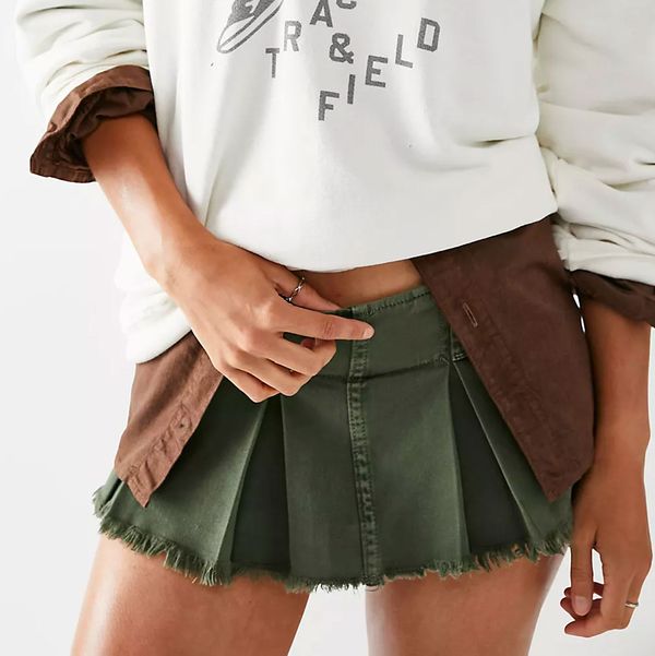 Free People Pleated Micro Mini Skort