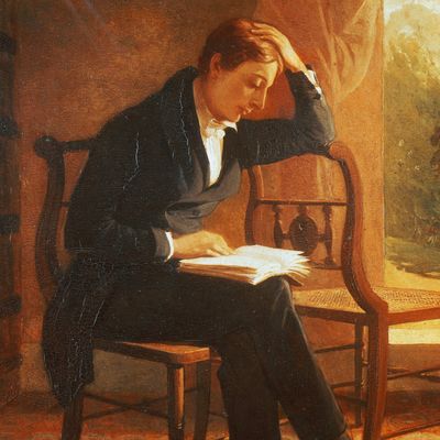 Portrait of John Keats (London, 1795 - Rome, 1821), English poet, Oil on canvas by Joseph Severn (1793-1879), 1821-1823, 56.5 x41.9 cm