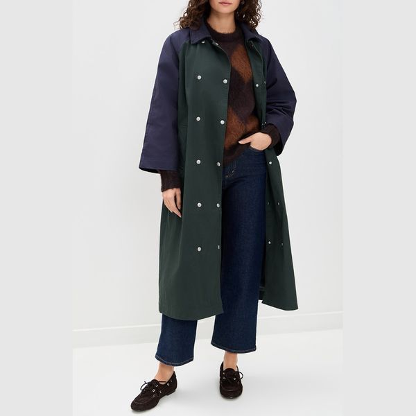 The Tiny Big Sister Color Blocked Trench Coat