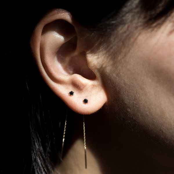 Blanca Monrós Gómez Stitch Earring, Black Diamond - Pair