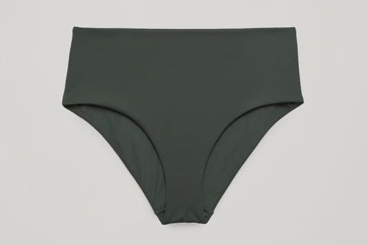 COS High-Waisted Bikini Bottoms in Forest Green