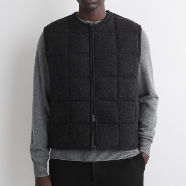 Cos Padded Quilted Knit Merino Wool Vest