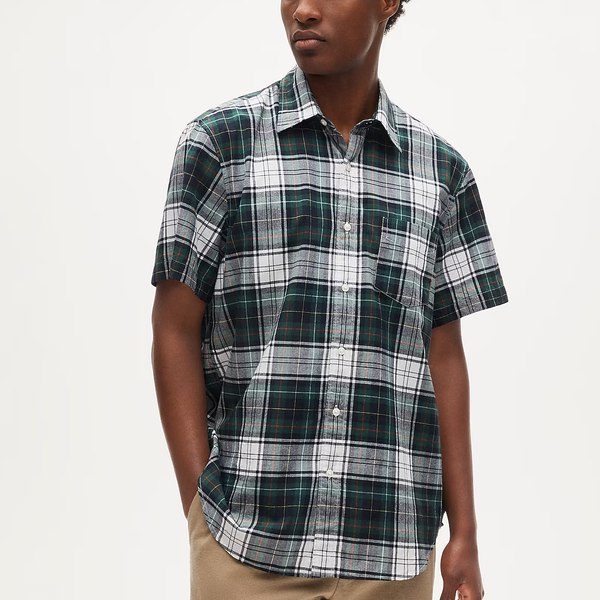 J.Crew Short-Sleeve Shirt in Indian Madras Plaid