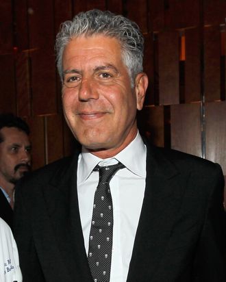 Anthony Bourdain attends GQ's The Roast of Alan Richman on May 16, 2012 in New York City.