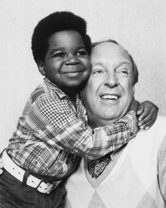 12 Nov 1978, Los Angeles, California, USA --- Original caption: Hollywood: Conrad Bain, the bungling Dr. Arthur Harmon of the defunct Maude series, is now the principal star of a new series, Different Strokes, playing a multi-millionaire who adopts two black boys. With him is one of the co-stars, Gary Coleman, 10. 