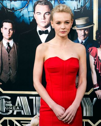 Carey Mulligan arrives at the World Premier of The Great Gatsby May 1, 2013 at Avery Fisher Hall at Lincoln Center New York. Leonardo DiCaprio stars in the title role.