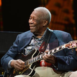 NEW YORK, NY - APRIL 12: B.B. King performs on stage during the 2013 Crossroads Guitar Festival at Madison Square Garden on April 12, 2013 in New York City. (Photo by Larry Busacca/Getty Images)