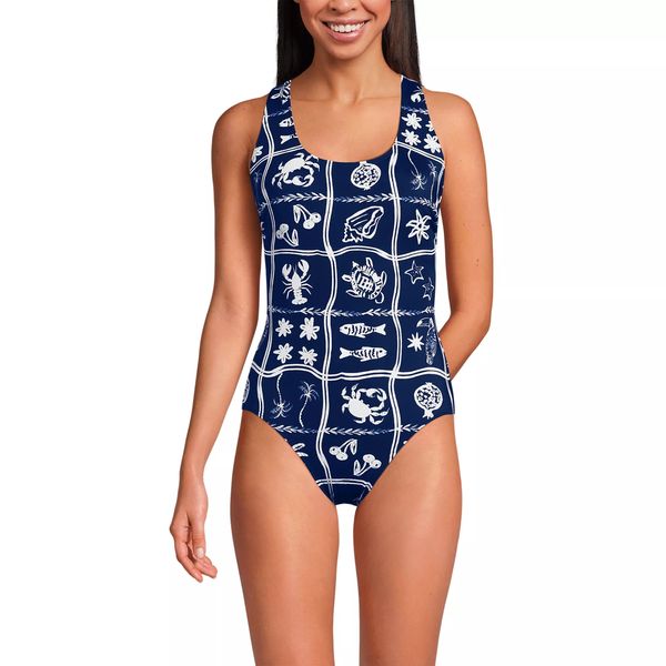 Lands' End Tugless X-Back One Piece Swimsuit