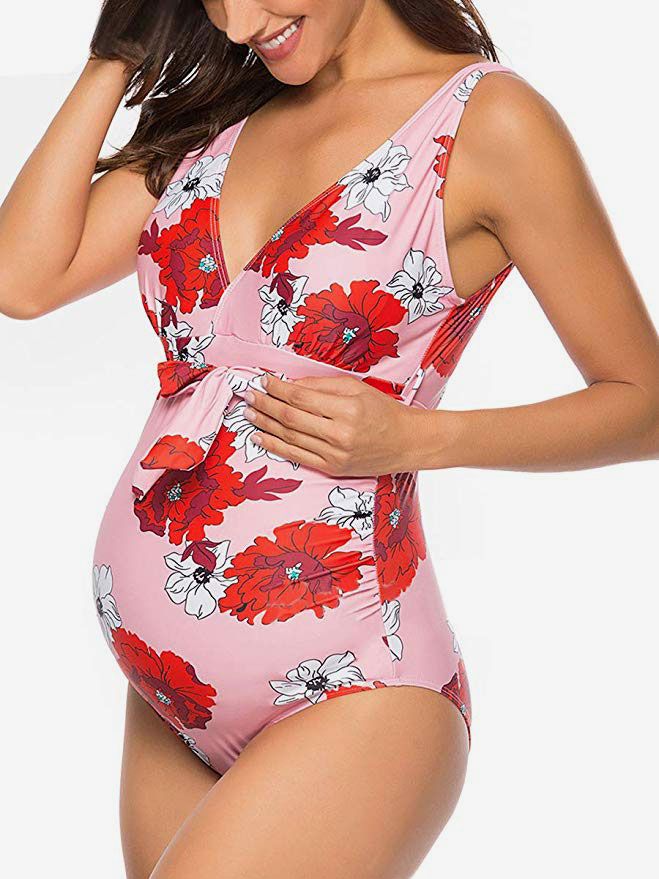One Piece One Shoulder Bathing Suit For Pregnant Ladies – Summer Mae