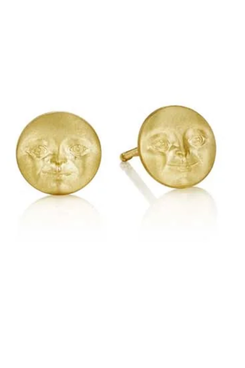 Anthony Lent Invisible Moonface Stud Earrings (Pair)