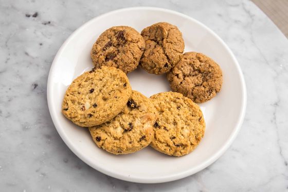 The new cookies: Rah-Rah Raisins in front, and Trios in back.