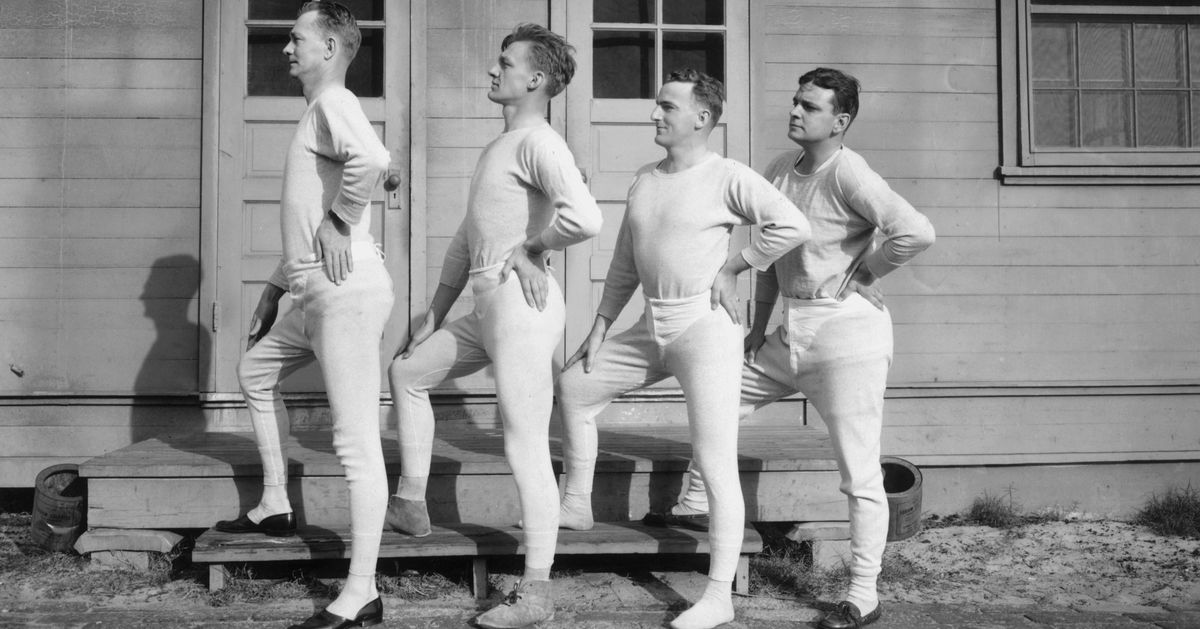 Men's long johns made of organic stretch cotton gray