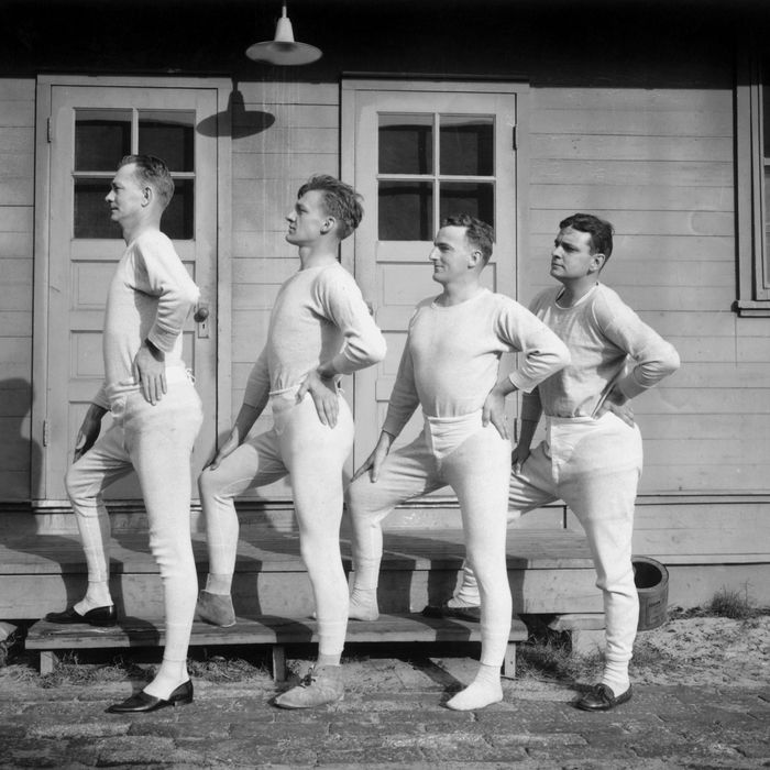 men in long underwear