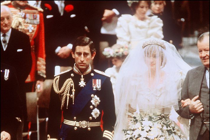 Prince Charles and Princess Diana at their wedding.