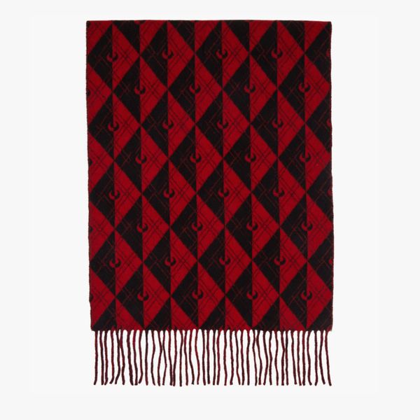 Marine Serre Black & Red Moonogram Scarf