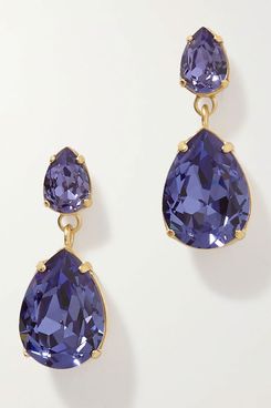 Roxanne Assoulin double Tear gold-tone crystal earrings