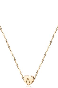 Fettero Tiny Gold Initial Heart Necklace