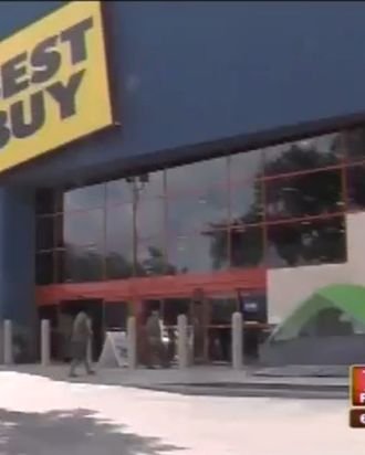 Shoppers already camping outside of Best Buy in Florida, where it's not cold.