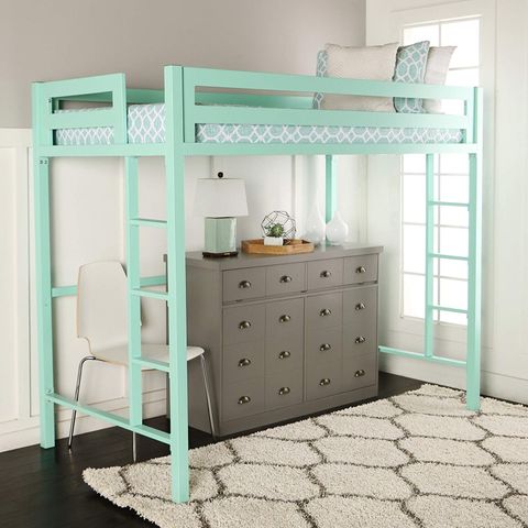 WE Furniture Premium Twin Metal Loft Bed