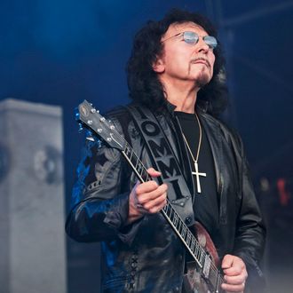 LONDON, UNITED KINGDOM - JULY 24: Tony Iommi performs for the last time ever with Heaven And Hell as a tribute to the late Ronnie James Dio at Day 1 of the High Voltage Festival at Victoria Park on July 24, 2010 in London, England. (Photo by Christie Goodwin/Getty Images) *** Local Caption *** Tony Iommi