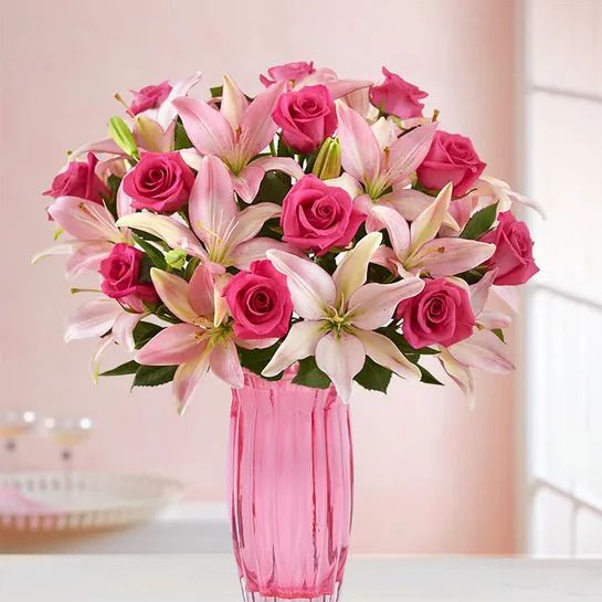 1-800-Flowers Magnificent Pink Rose & Lily Bouquet
