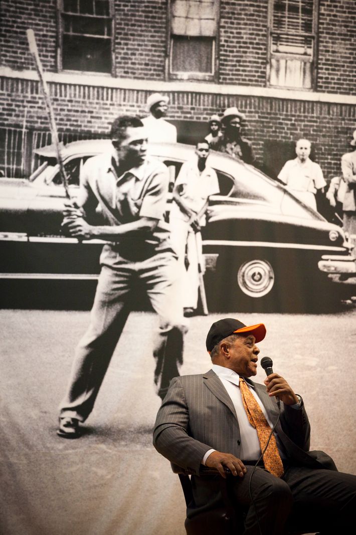 Willie Mays And The World Series Trophy Visit New York City