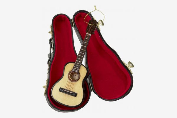 Kurt Adler 5.52-Inch Wood Pearlized Guitar Ornament