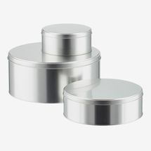 The Container Store Silver Round Tins