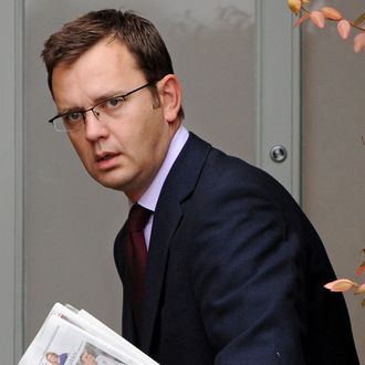 (FILES) This file picture taken on September 10, 2010 shows Andy Coulson, former British Prime Minister David Cameron's Director of Communications and former News of the World editor leaving his home in London. British Prime Minister David Cameron said Friday July 8, 2011 he would establish a full public inquiry led by a judge into the News of the World scandal as one of his former aides faced arrest over phone hacking. In a hastily arranged press conference a day after Rupert Murdoch stunningly killed off the Sunday newspaper, Cameron said he took 