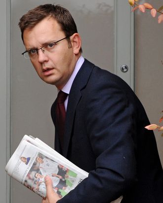 (FILES) This file picture taken on September 10, 2010 shows Andy Coulson, former British Prime Minister David Cameron's Director of Communications and former News of the World editor leaving his home in London. British Prime Minister David Cameron said Friday July 8, 2011 he would establish a full public inquiry led by a judge into the News of the World scandal as one of his former aides faced arrest over phone hacking. In a hastily arranged press conference a day after Rupert Murdoch stunningly killed off the Sunday newspaper, Cameron said he took 