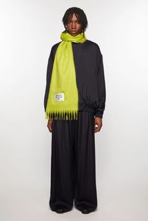 Acne Studios Fringe Alpaca Scarf - Neon Green