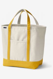 Land's End Large Natural Open Top Canvas Tote Bag