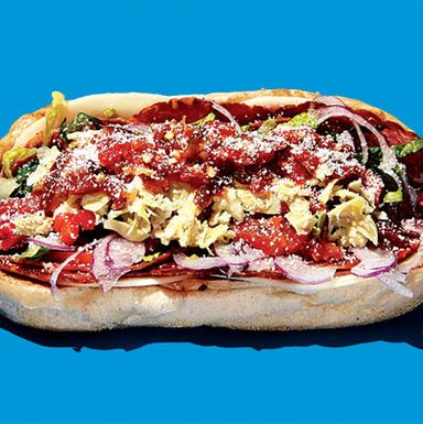 Dave’s Hoagies’ Italian
$11; 26 Cedar St., nr. William St.; 212-248-1000
This guy Dave hails from South Jersey, the land of the hoagie. Still, he had the good sense to source his bread locally, from century-old Parisi Bakery, when he infiltrated New York, a.k.a. the home of the hero. Now Dave’s got something unique on his hands—a fat, drippy, South Jersey hoagie served on a bona fide New York hero roll.