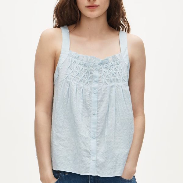 J.Crew Smocked Crinkle Tank Top
