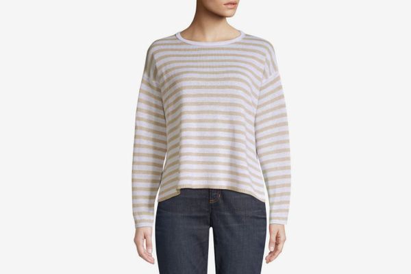Eileen Fisher Striped Organic Linen Sweater