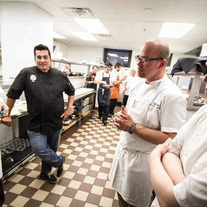 The calm before the storm (Marc Vetri, Jose Garces, Jared Van Camp and Michael Laiskonis).