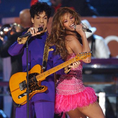 Prince and Baby Bey at the 2004 Grammys. Michael Caulfield Archive / Contributor