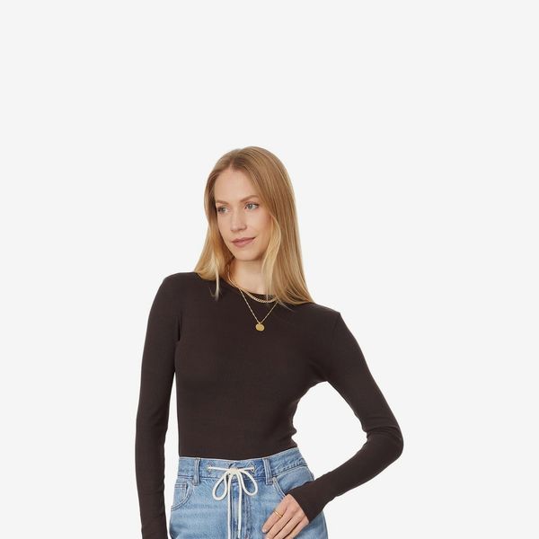 Madewell Modal Rib Long-Sleeve Crew Neck