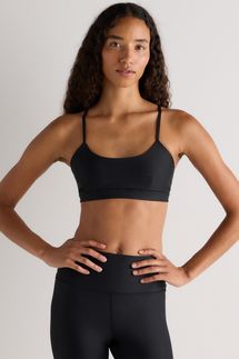 Quince Satin-Sculpt Cross Back Adjustable Sports Bra