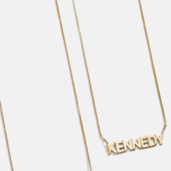 Baublebar 18K Gold Box Chain Custom Nameplate Necklace